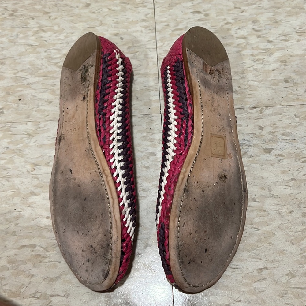 Prada Woven Red, Black & White Ballet Flats - Picture 3 of 3